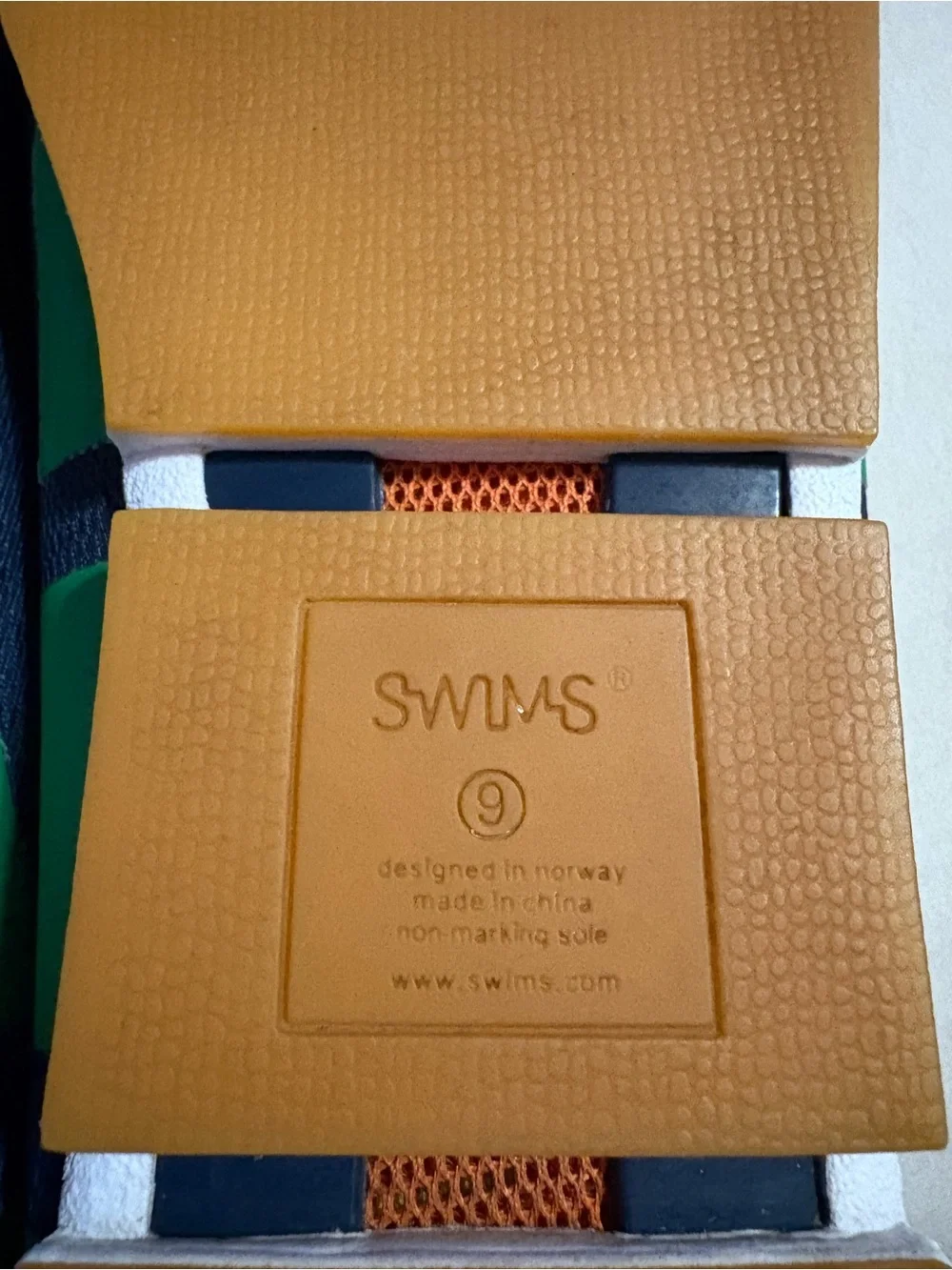 Swims Navy Boat Shoes with Green Laces Size US 10 / UK 9 / EU 43